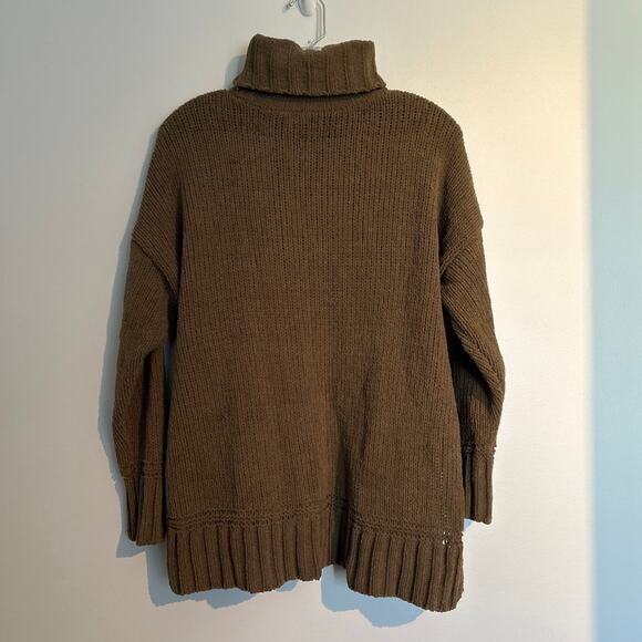 Aerie Chenille Turtleneck Sweater – Dark Sage Green/Brown – Women’s XS - Picture 5 of 5